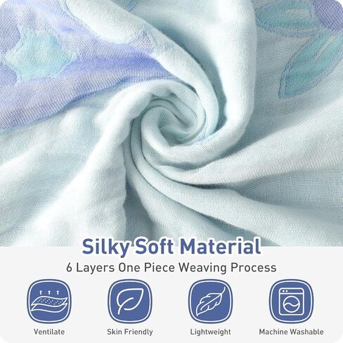 Ultra Soft 100% Cotton Muslin Infant Baby Throw Blanket Gauze Quilt, Breathable Versatile Swaddle and Crib Bed Blankets for Newborn Baby Toddler Boy Girl Crib, Stroller, Bassinet, Nap, Daycare, Travel in Saudi Arabia