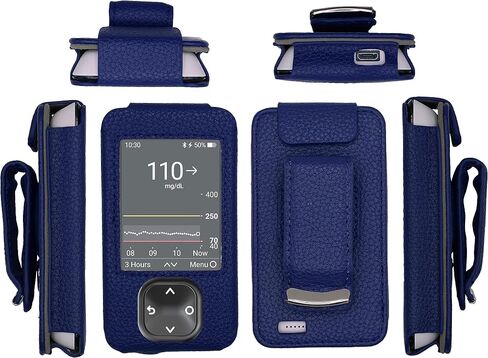حافظة جلدية ملائمة مع واقي شاشة (يتضمن الحبل) لجهاز استقبال Dexcom G7 / G6 (أحمر) in Kuwait
