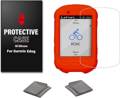 Chooee 4D Silicone Protective Cover case for Garmin Edge 530 with Screen Protector Orange in Saudi Arabia
