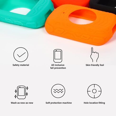 Chooee 4D Silicone Protective Cover case for Garmin Edge 530 with Screen Protector Orange in Kuwait