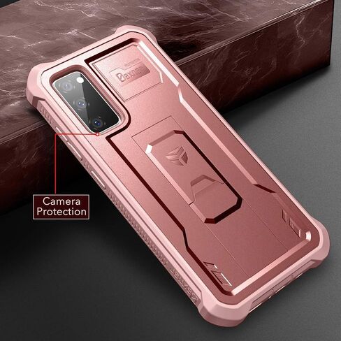 حافظة Dexnor لهاتف Samsung Galaxy S20 FE، [واقي شاشة مدمج ومسند] غطاء حماية مقاوم للصدمات عالي التحمل من الدرجة العسكرية لهاتف Samsung Galaxy S20 FE 5G، 6.5 بوصة أسود in Saudi Arabia
