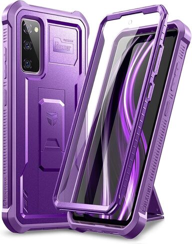 حافظة Dexnor لهاتف Samsung Galaxy S20 FE، [واقي شاشة مدمج ومسند] غطاء حماية مقاوم للصدمات عالي التحمل من الدرجة العسكرية لهاتف Samsung Galaxy S20 FE 5G، 6.5 بوصة أسود in Saudi Arabia