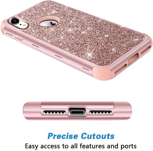 Hython متوافق مع iPhone XR Case، شديد التحمل لكامل الجسم واقٍ لامع لامع وغطاء صلب مدرع هجين مقاوم للصدمات من مطاط السيليكون مقاس 6.1 بوصة، ذهبي وردي in Kuwait