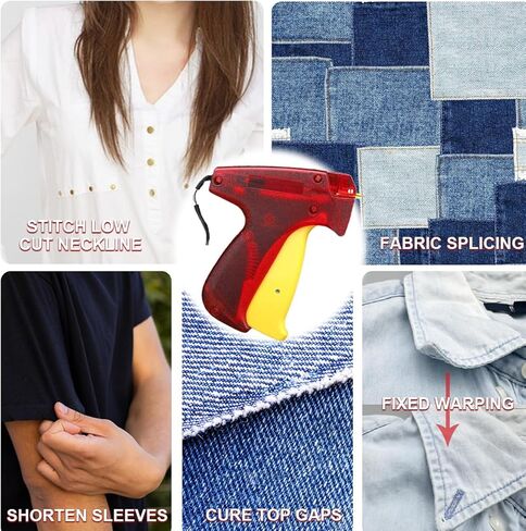 مسدس وضع العلامات للملابس، مسدس غرز صغير للملابس، مسدس غرز دقيقة لخياطة اللحف، مجموعة أدوات خياطة الغرز السريعة مع إبرتين، 2000 مثبتات صغيرة سوداء و2000 بيضاء in Kuwait