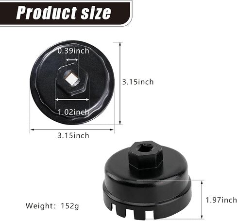 1 PC Machine Oil Filter Wrench, Machine Filter, Filter Element Wrench, Oil Filter Tool, Disassembly Tool, Compatible with Lexus (Black) in Saudi Arabia