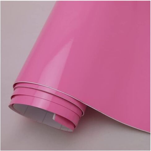 LZLRUN Pink High Gloss Vinyl Realistic Paint Wrap Roll Car Sticker Film Decal Bubble Free Come with Installation Tool Set (1ft x 5ft) in Kuwait