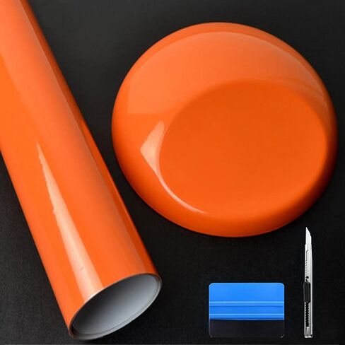LZLRUN Pink High Gloss Vinyl Realistic Paint Wrap Roll Car Sticker Film Decal Bubble Free Come with Installation Tool Set (1ft x 5ft) in Kuwait