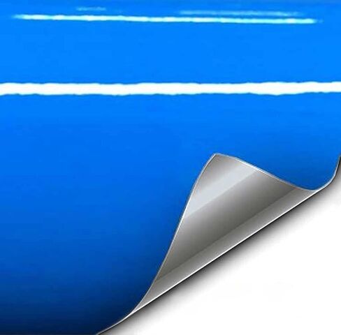 VVIVID+ Glossy Smurf Blue Vinyl Car Wrap Film DIY Easy to Install No-Mess Decal (1ft x 5ft) in Saudi Arabia