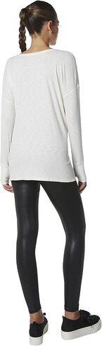 Andrew Marc Women's Long Sleeve Ribbed Vented Henley in Saudi Arabia