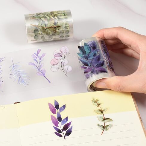 Washi Tape, PET Decorative Adhesive Aesthetic Tapes for Scrapbooking Bullet Junk Journaling Supplies, Planners and DIY Crafts (Sunflower & Dream Bouquet) in Kuwait