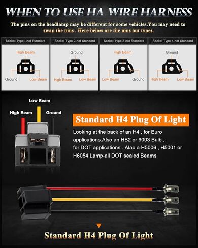 DOT 60W 4x6 LED المصابيح الأمامية [شعاع Hi/lo العلمي بشكل منفصل] بديل لـ Kenworth T800 T600 Peterbilt 379 Feightliner O-ldsmobile Cutlass H4651 H4652 H4656 H4666 H6545 أسود in Saudi Arabia