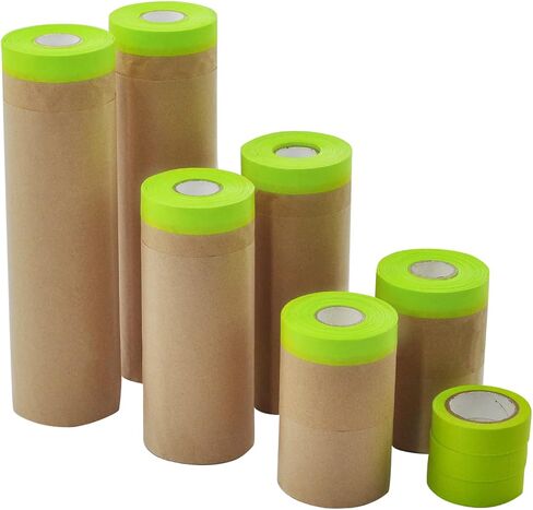 Paint Masking Paper , 6 Pack Tape and Drape Painters Paper, Assorted Size Masking Paper for Painting Car and Auto Body,Floor Protection, Wall Covering(6 rolls of Masking Paper and 3 rolls of Tape) in Saudi Arabia