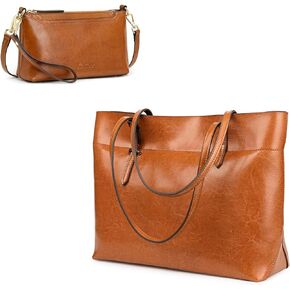 Kattee Leather Tote Bags Bundle with Small Leather Crossbody Bags for Women