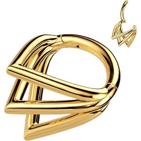 Titanium Nose Ring Hoop, G23 Titanium 16g Sliver Septum Rings for Women, 8mm/10mm Hinged Segment Ring Hoop Tragus Helix Rook Earrings