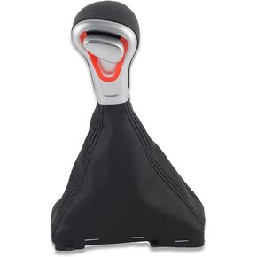Keenso Car Gear Shift Knob Gearstick Gaiter Boot Kit, Gear Shift Stick Knob and Gaiter Boot Cover for Audi A5 A4L Q5 B8 B8PA B9 2009-2016