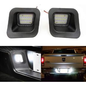 2pcs LED Rear License Plate Lamp Light For 2003 to 2018 Dodge RAM 1500 2500 3500 Pickup Truck, Super White LED Lights, with Canbus and Resistors No Error in Kuwait