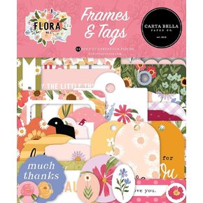 Carta Bella Cardstock Ephemera 33/Pkg-Frames & Tags, Flora No. 6, Multicolor