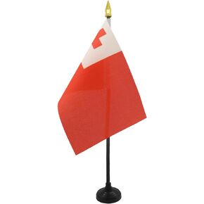 AZ FLAG Tonga Table Flag 4'' x 6'' - Tongan Desk Flag 15 x 10 cm - Golden Spear top