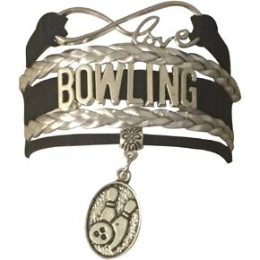 Infinity Collection Bowling Jewelry- Bowling Charm Bracelet Bowling Gifts for Females