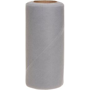 Falk Fabrics Tulle Spool for Decoration, 6-Inch by 25-Yard, Grey