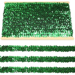Sequin Ribbon Trim Polyester Braided Ribbon 10 Yards 30mm Wide Lace Trim for Sewing Crafts Clothing Curtains Accessories Lampshade Home DIY Decoration (Yellow, 30mm Wide)