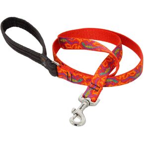 LupinePet Originals 3/4" Go Go Gecko 6-Foot Padded Handle Leash for Medium and Larger Dogs