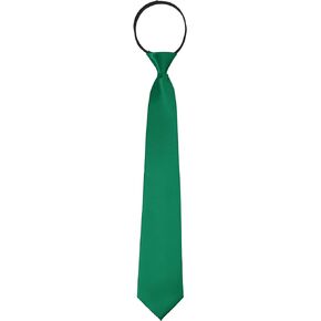 Solid Color Tie, Satin Shine Pretied Knot, Zipper Ties for Men Formal Casual