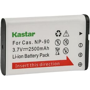 Kastar 1-Pack Battery Replacement for Casio NP-90 NP-90DBA Battery, BC-90L Charger, Casio Exilim EX-FH100 EX-FH100BK, Exilim EX-H10, Exilim EX-H15, Exilim EX-H20 EX-H20G EX-H20GBK EX-H20GSR Cameras
