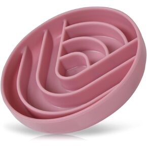 Silicone Pet Slow Feeder Bowl - Slow Eating Dog Bowl with Suction Cup - Fun Dog Food Feed Bowl - Puppy Slow Down Eater - Fun Dog Puzzle Bowls with Large Grooves (Green)