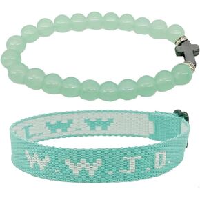 xuzhiyuan WWJD Braided Rope Bracelet Cross Beads Bracelet Set Natural Healing Crystal Stone Handmade What Would Jesus Do Pray Stretch Bracelet Protection Inspirational Gifts for Women Men Teens
