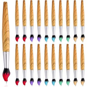 20 Pieces Paintbrush Pen Bamboo Brush Shape Ballpoint Pen Novelty Retractable Paintbrush Ink Pens for Art Activities School Stationery House Warming Parties Christmas Halloween Near Year Gift