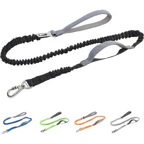 FEimaX Tactical Dog Leash Heavy Duty, Shock Absorbing Bungee Dog Leashes for Medium Large Dogs that Pull,Military Dog Leash with Car Seat Belt Buckle and Padded Control Handles Quick Release Dog Leash