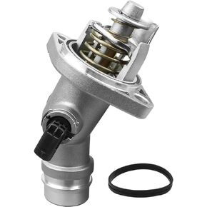 Engine Coolant Thermostat Housing Assembly Compatible with Hyundai Elantra Kona Veloster 2017 2018 2019 2020 2021, Aluminum Alloy Thermostat Housing Assembly Replace 255002E085