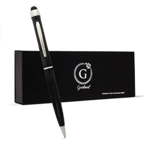 Garland Metal Twist Pen & Stylus – Made in USA - 2-in-1 Dual-Function – Classic Color Pen for Digital Devices – Phones, Tablet, Any Touch Screen, for Executive, Refillable - Black/Chrome
