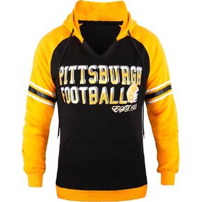Womens City Football V Neck Long Sleeves Fleece Hoodies Pullover Raglan Sweatshirts