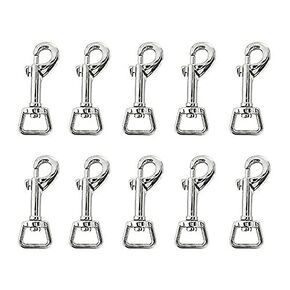 Lot of (10) 5/8" x 2-1/2" Nickel Plated Heavy Duty Swivel Square Eye Bolt Snaps 40365-10