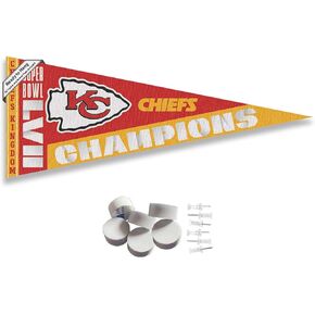 Kansas City Chiefs Super Bowl 2022 2023 Champions Pennant Banner and Wall Tack Pads