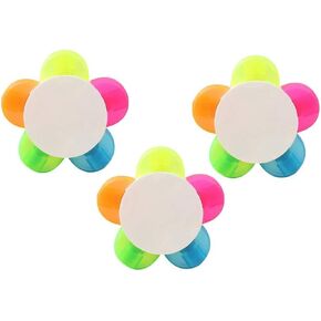 BinaryABC Petal Highlighter,Flower Shape Highlighter,Fluorescent Watercolor Marker Pen 3Pcs