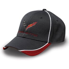 Corvette Hat/Cap - Hex Pattern - Black/Graphite/White : C7 Stingray