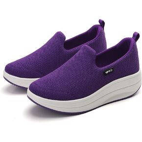 Women's Mesh Breathe Platform Sneakers Slip-on Walking Shoes for Women, Ladys Fashion Lightweight Loafers Non-Slip Nursing Work Shoe