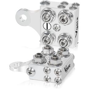 Vgate Battery Terminal Connector，15-Way Post Terminal Ends Distribution Block Bus Bar, 8AWG up to 4/0(XL) AWG Gauge, for Lithium or AGM Lead Acid Battery, M10 or 3/8"-16