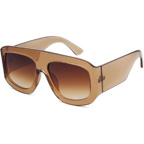 نظارات شمسية مربعة الشكل كبيرة الحجم للنساء والرجال، نظارات شمسية مسطحة مستوحاة من تصميم كبير in Kuwait