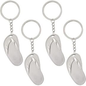 Honbay 4PCS Alloy Slipper Keychains Decorative Flip Flop Key Rings Keyfob for Bag Purse Wallet Cellphone or Car Pendant