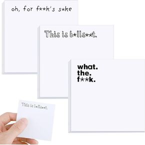 Funny Sticky Note, 3 Pcs(150 Sheets) Funny Spoof Notes Rude Posted Notes Desk Accessories Adult Note Pads Set Sassy Office Supplies Novelty Memo Pads Sticky Note for Friends Co-Workers Boss(A)