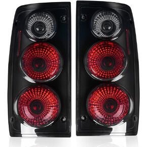 AUTOSAVER88 Tail Lights Compatible with 1989 1990 1991 1992 1993 1994 1995 Pickup Truck Tail Lamps (Black Smoke Tail light Assemblies Sold in Pairs) Black Housing Smoke Lens