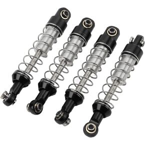 RC Car Shock Absorber,2 Pairs RC Metal Shock Absorber 60mm RC Car Modification Parts for C14 C24 MN D90 99S (black)