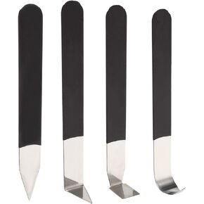 Generic 4Pcs Pottery Tools Stainless Steel Carving Shaping Knives Clay Sculpture Hand Tools Craft Trimming Artist Ceramic Tools for Shaping Modeling, Black,Assorted Color, 921134MARP147YKHR in Saudi Arabia