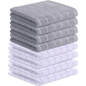 Homaxy 100% Cotton Terry Kitchen Dish Cloths, Ultra Soft and Absorbent Dish Towels for Kitchen, Suitable for Drying and Washing Dishes, 6 Pack, 12 x 12 Inches, Black