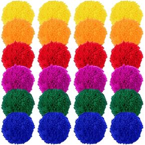 24 Pcs Kickballs Dodgeballs 5 Inches Soft Acrylic Yarn Dodgeballs Playground Balls Large Hand Ball Physical Education Equipment for Kids Adults Handball Outdoor Game Indoor Play, 6 Colors