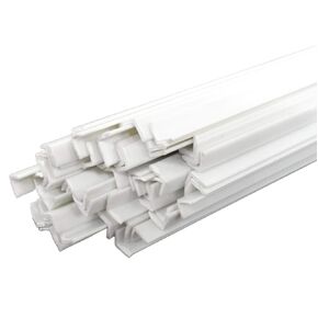 20pcs 2 x 2 x 250mm ABS Styrene Plastic L Shape Right Angle Bars White